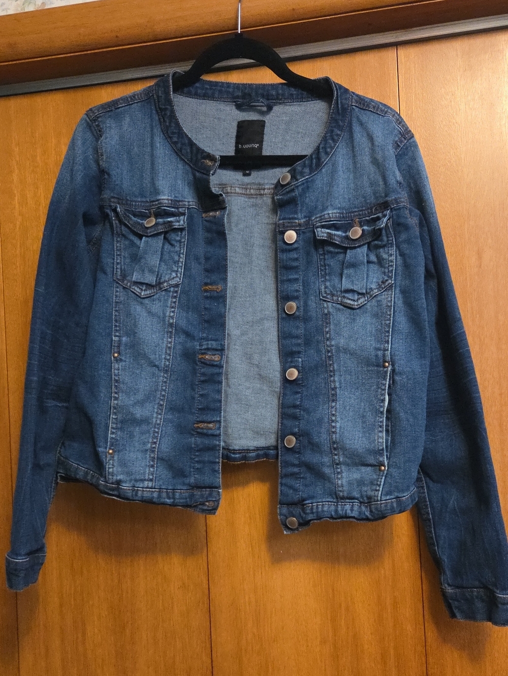 Dark Blue Denim Jacket with Button Front